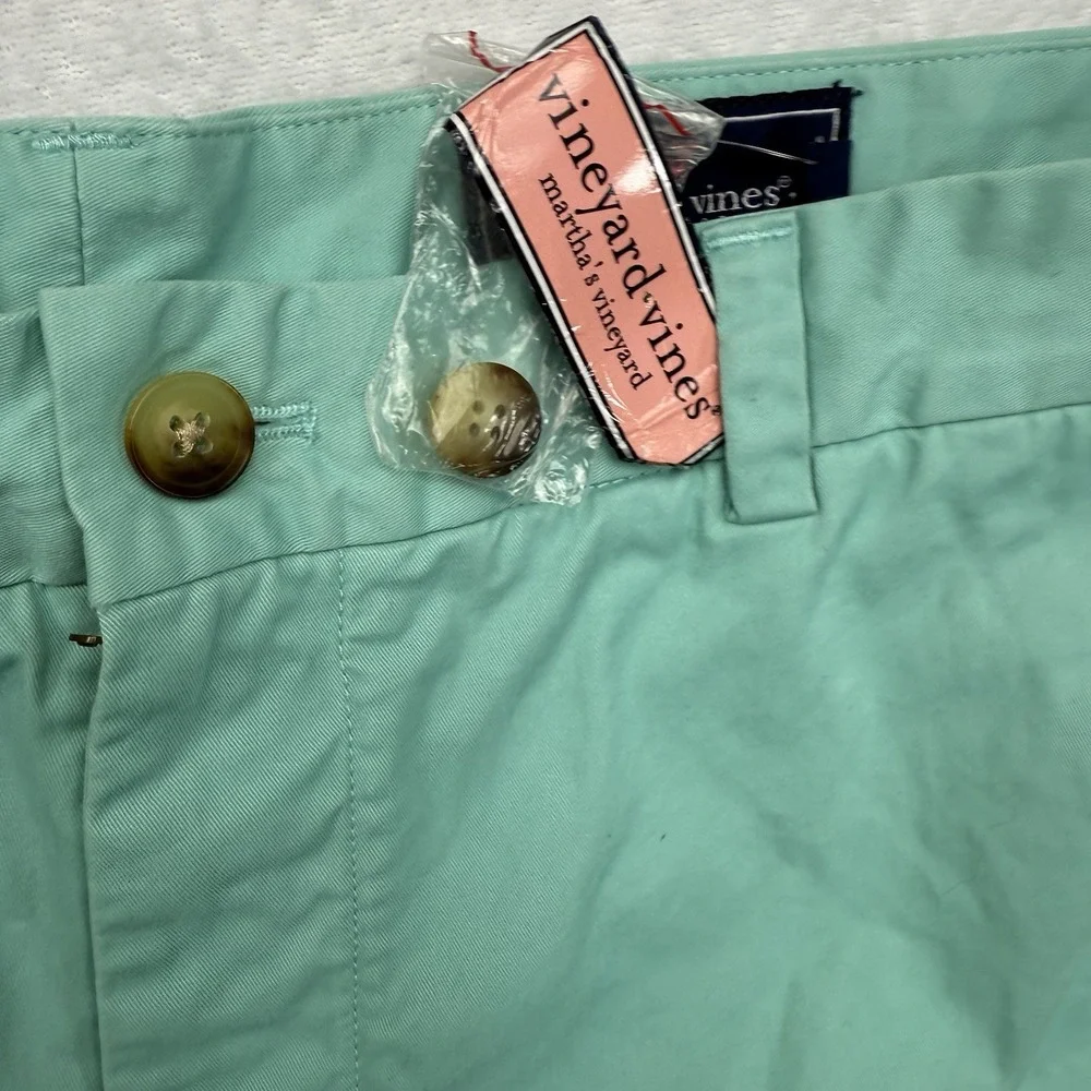 Vineyard Vines Breaker Shorts Size 34 Aqua Chino Flat Front Casual - Picture 3 of 8